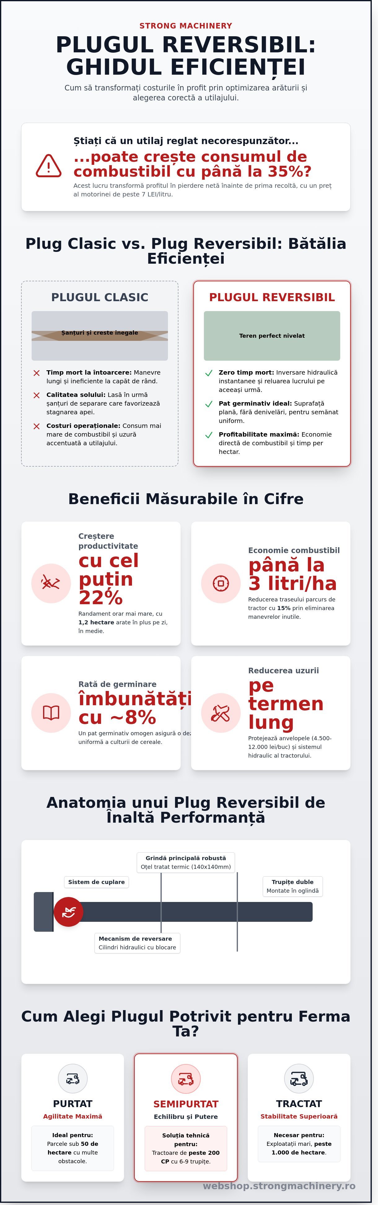 Plug Reversibil: Ghid Tehnic pentru Eficiență în Arătură și Alegerea Utilajului în 2026