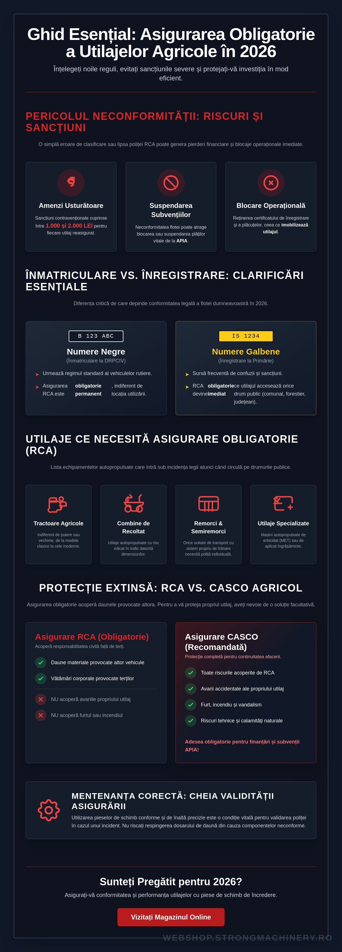 Asigurare Obligatorie Utilaje Agricole 2026: Ghid Complet pentru Fermieri