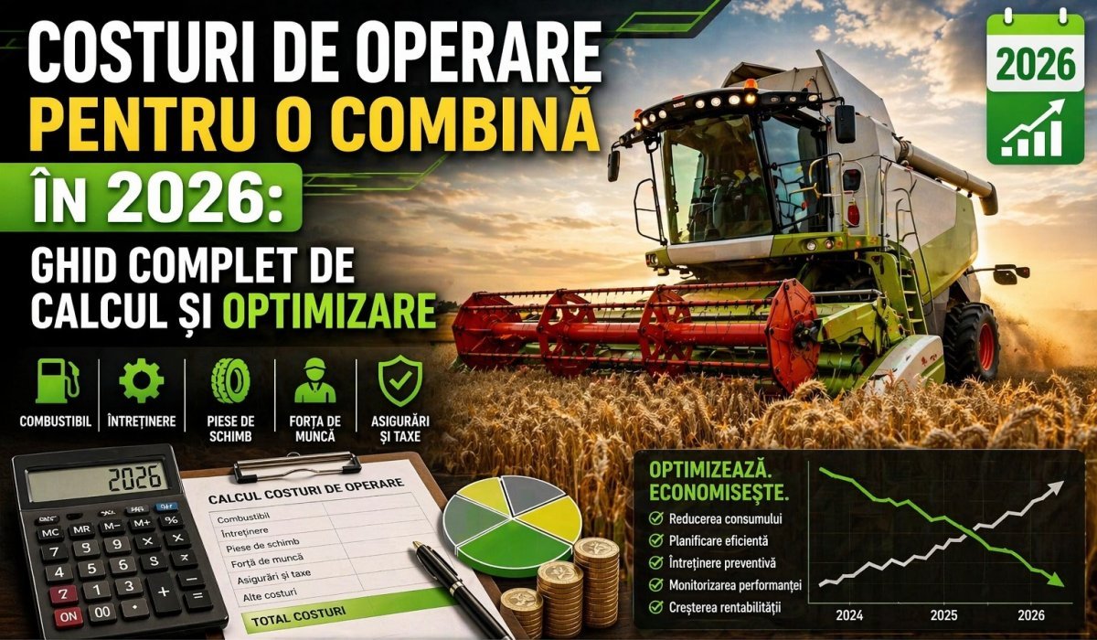 Costuri de operare combină 2026 România: ghid complet calcul, optimizare și analiză rentabilitate utilaje agricole