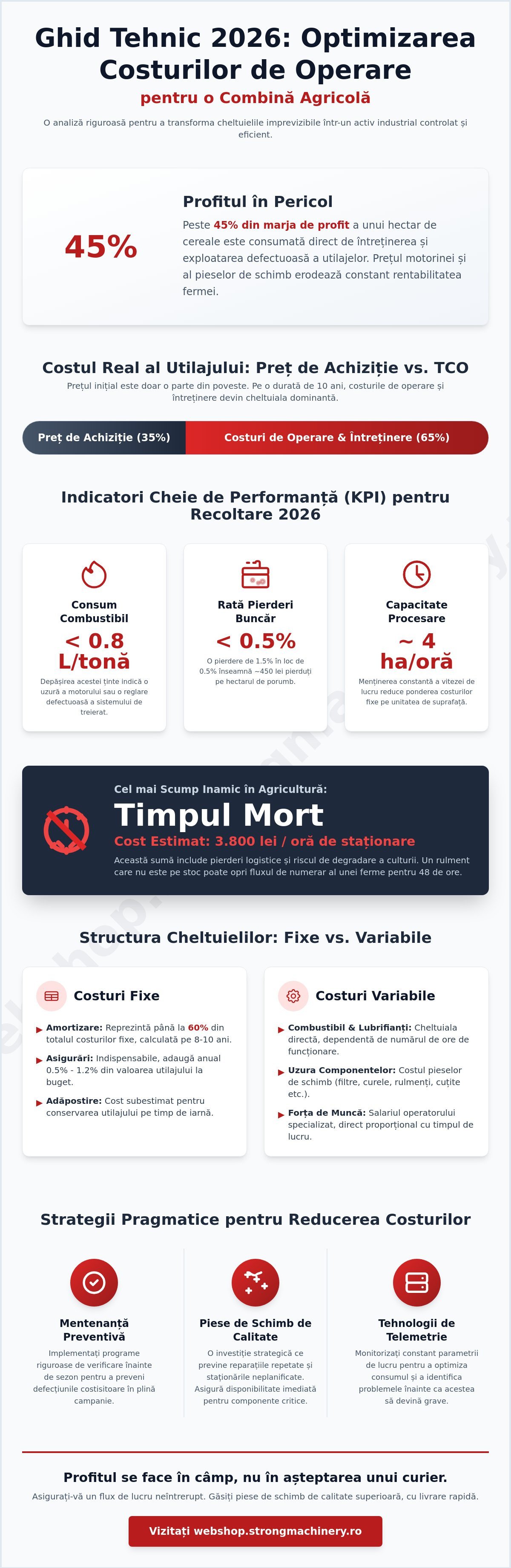 Costuri de operare pentru o combină în 2026: Ghid complet de calcul și optimizare