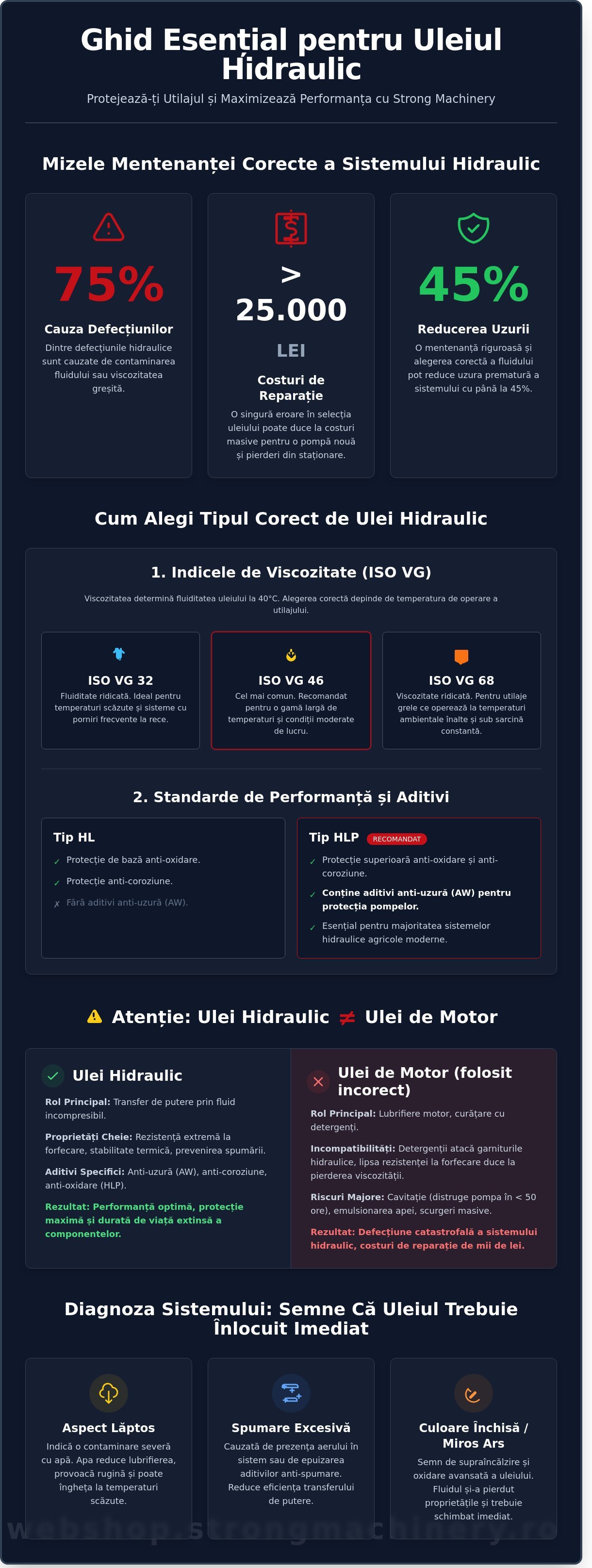 Ulei Hidraulic: Ghid Complet de Selecție și Mentenanță pentru Utilaje Agricole (2026)