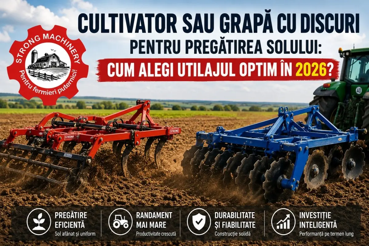 Cultivator sau grapă cu discuri pentru pregătirea solului: Cum alegi utilajul optim în 2026?