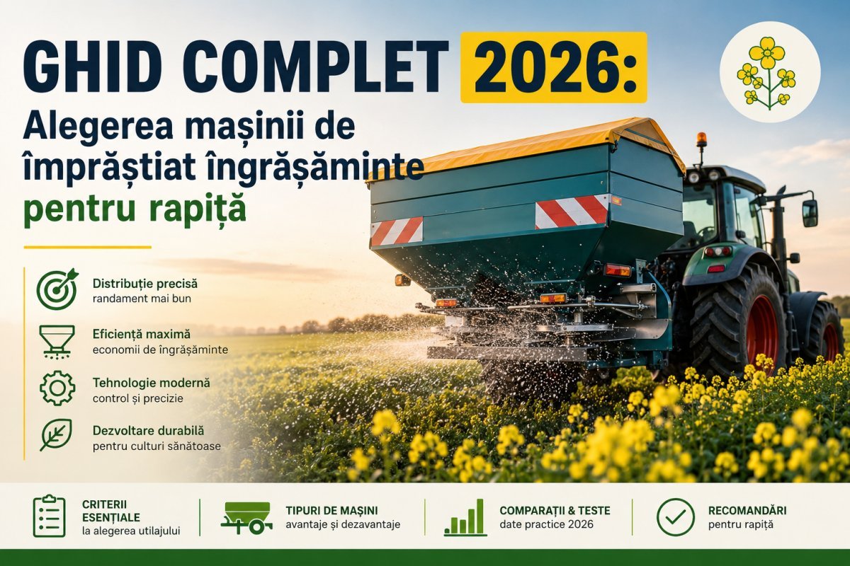 Ghid Complet 2026: Alegerea mașinii de împrăștiat îngrășăminte pentru rapiță