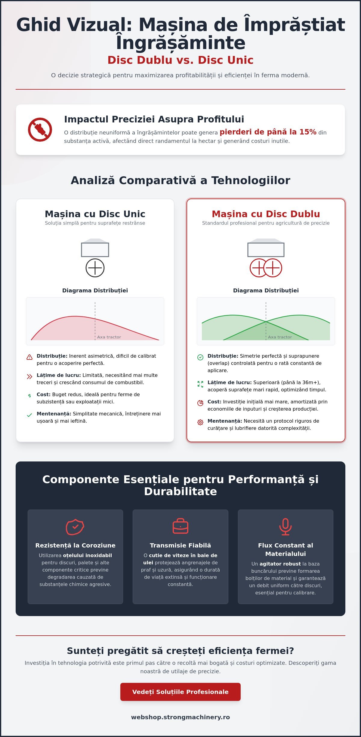 Mașină de împrăștiat îngrășăminte cu disc dublu vs unic: Ghidul de achiziție 2026