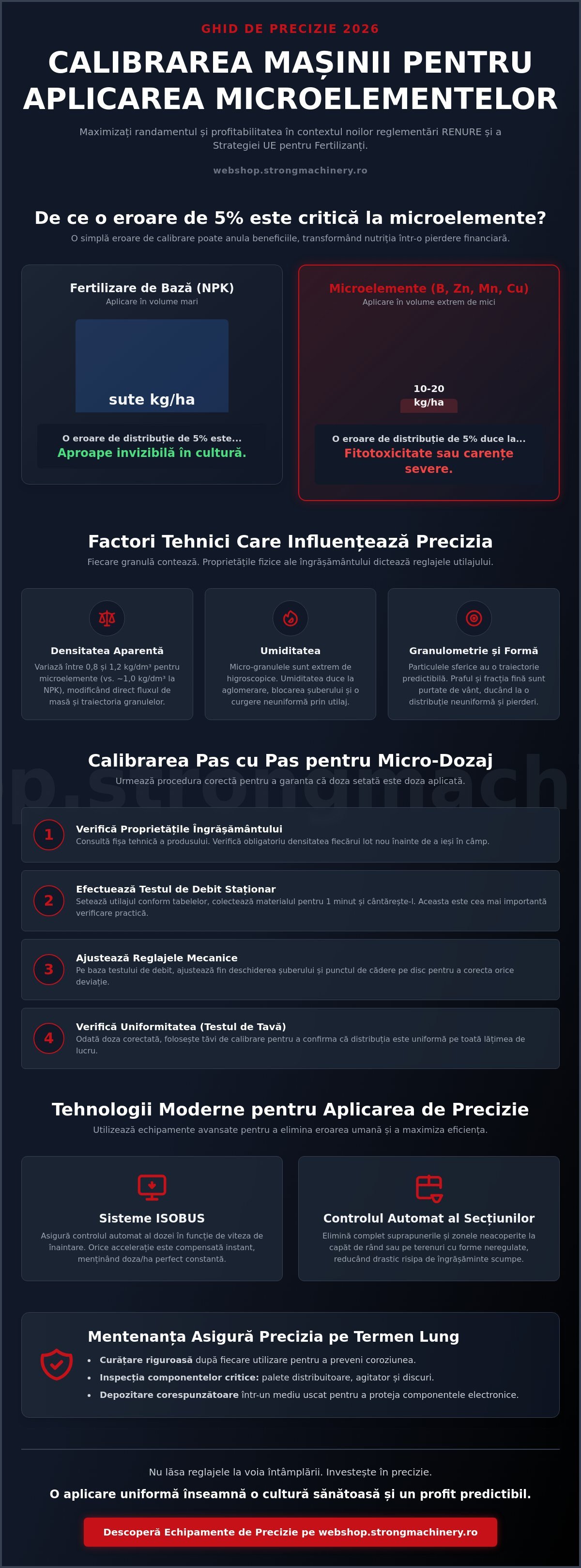 Doze și reglaje mașină de împrăștiat îngrășăminte pentru microelemente: Ghid Tehnic 2026