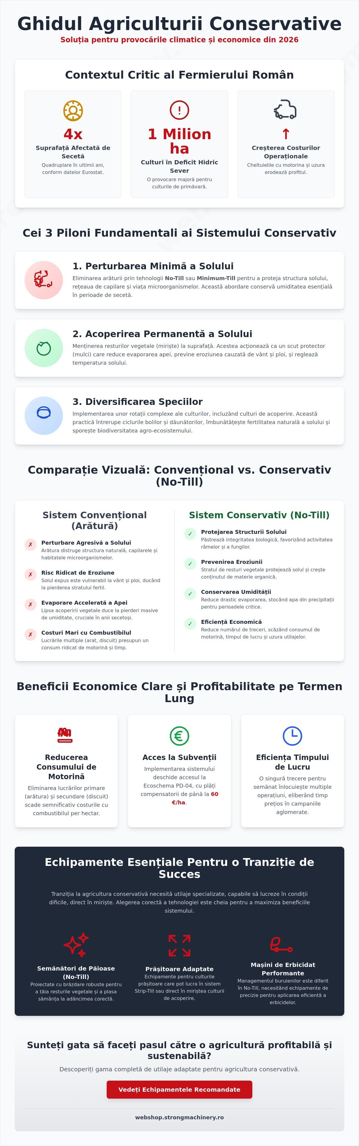 Principii de bază în agricultura conservativă: Ghid pentru fermieri în 2026