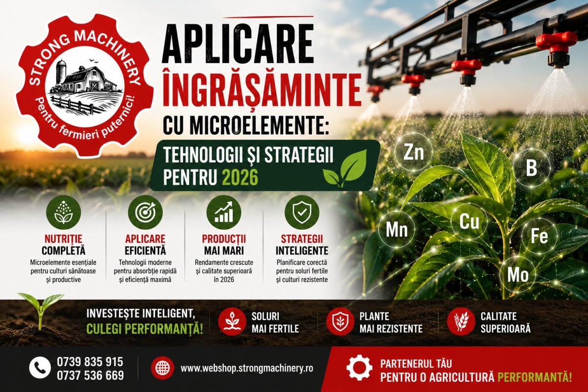 Aplicare îngrășăminte cu microelemente: Tehnologii și strategii pentru 2026