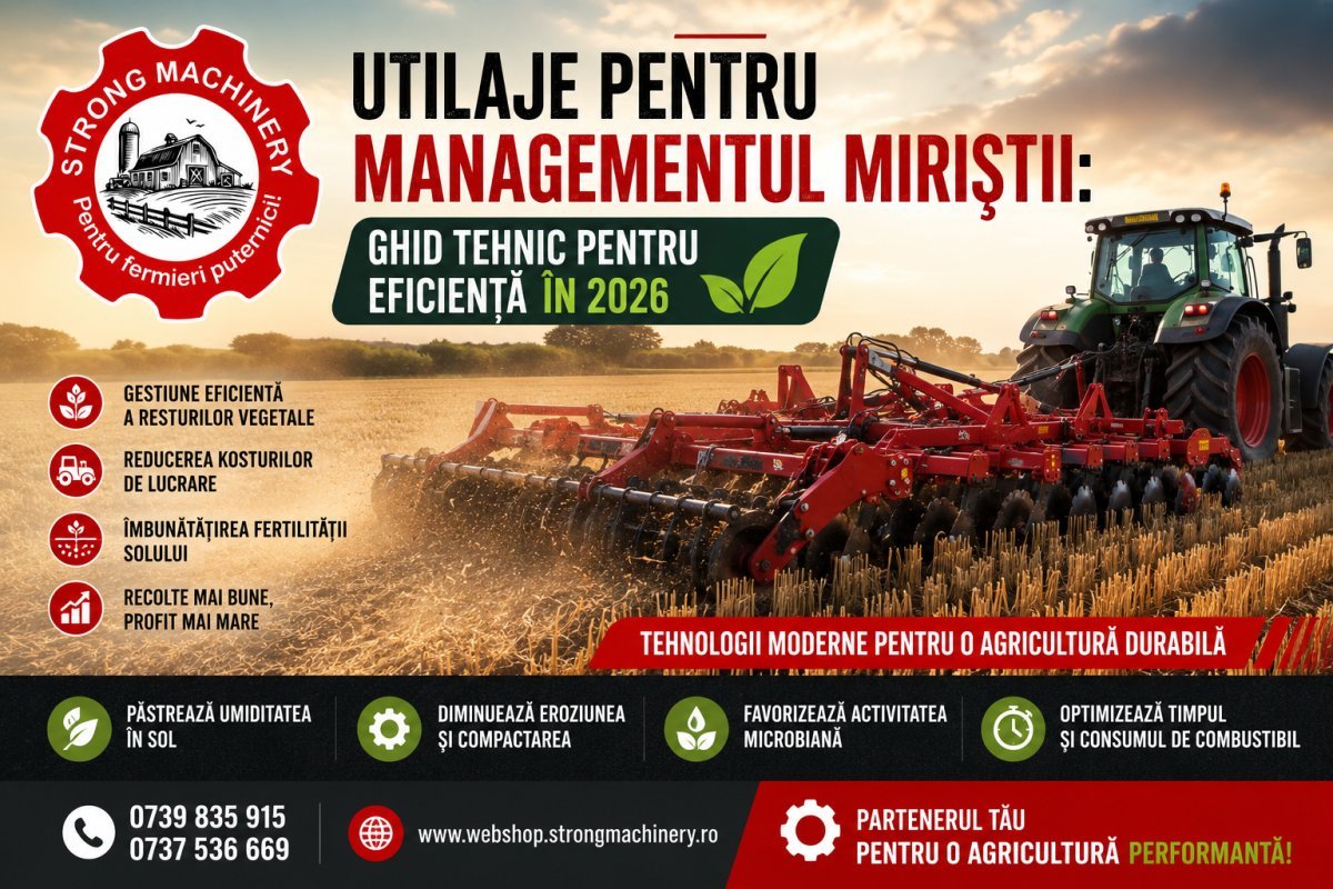 Utilaje pentru Managementul Miriștii: Ghid Tehnic pentru Eficiență în 2026