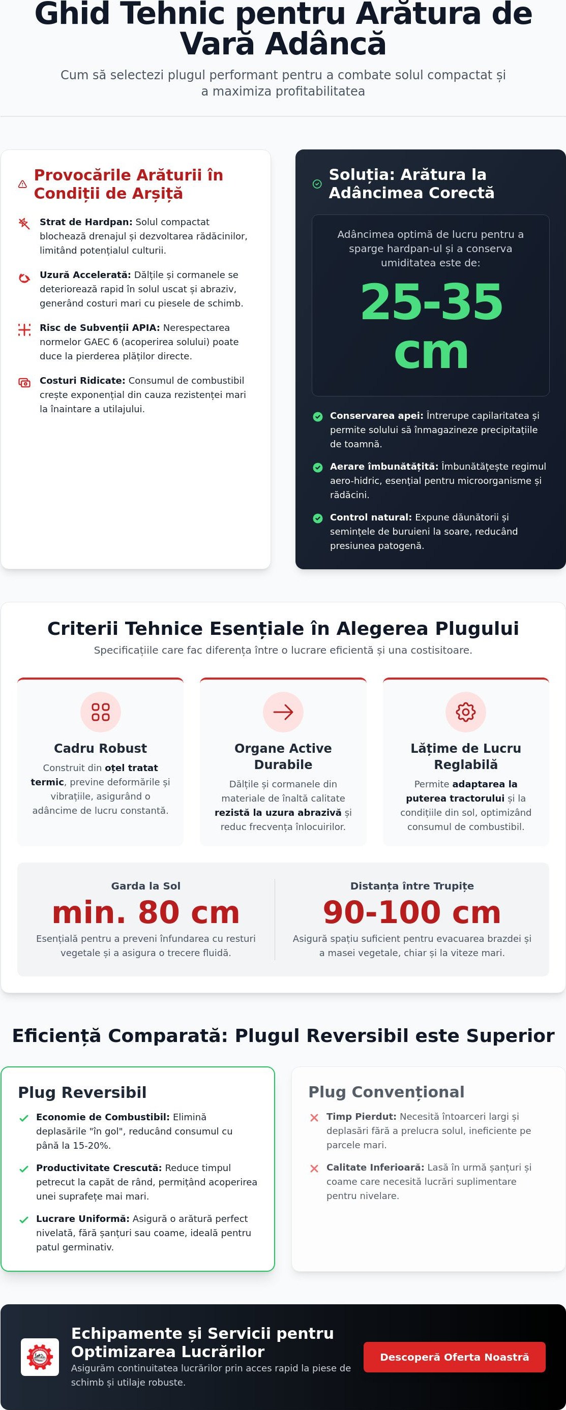 Plug pentru arătură de vară adâncă: Ghid tehnic pentru eficiență în 2026