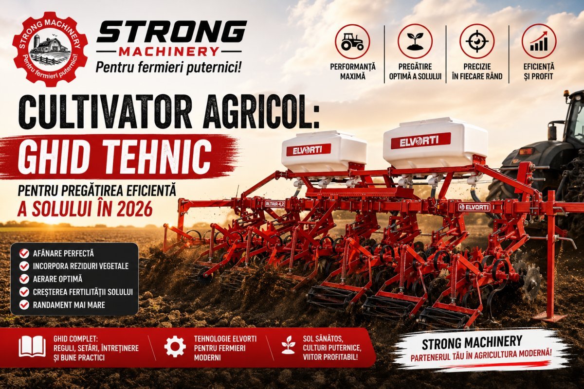 Cultivator Agricol: Ghid Tehnic pentru Pregătirea Eficientă a Solului în 2026