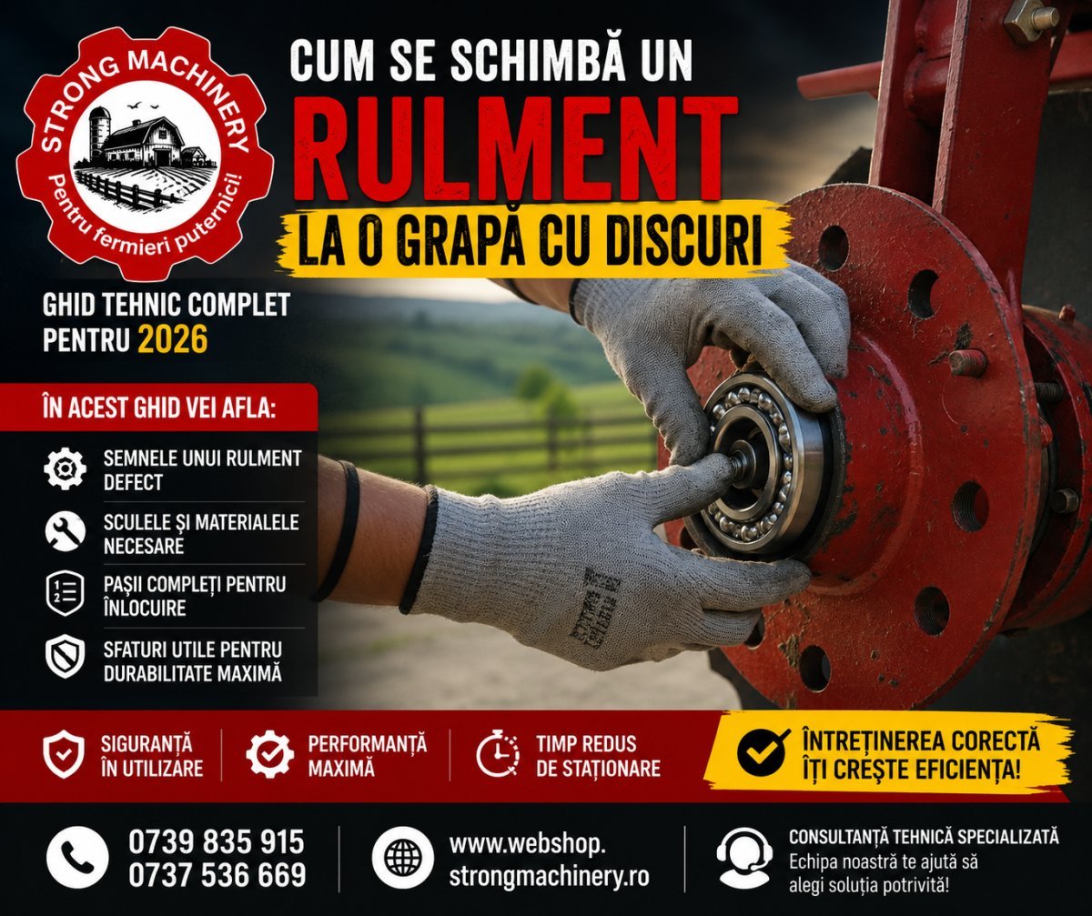 Cum se schimbă un rulment la o grapă cu discuri: Ghid tehnic complet pentru 2026