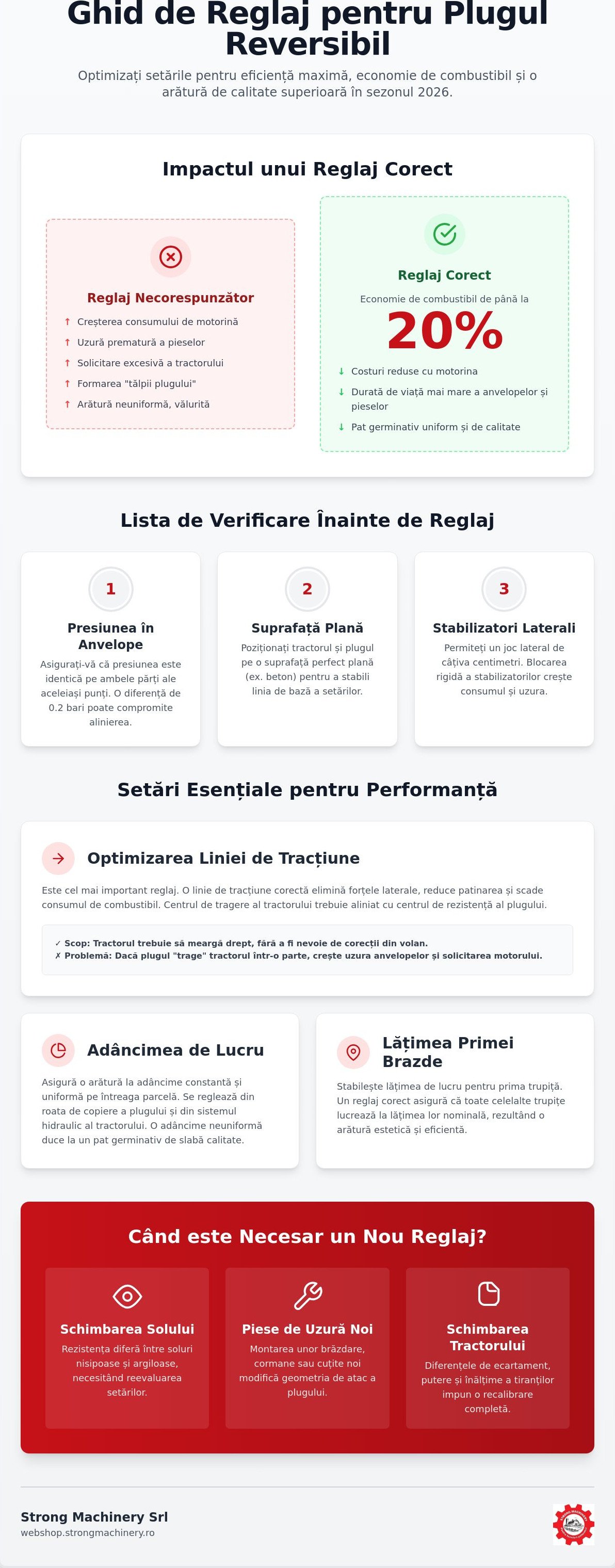 Ghid Complet: Reglaj Plug Reversibil pentru o Arătură de Precizie în 2026