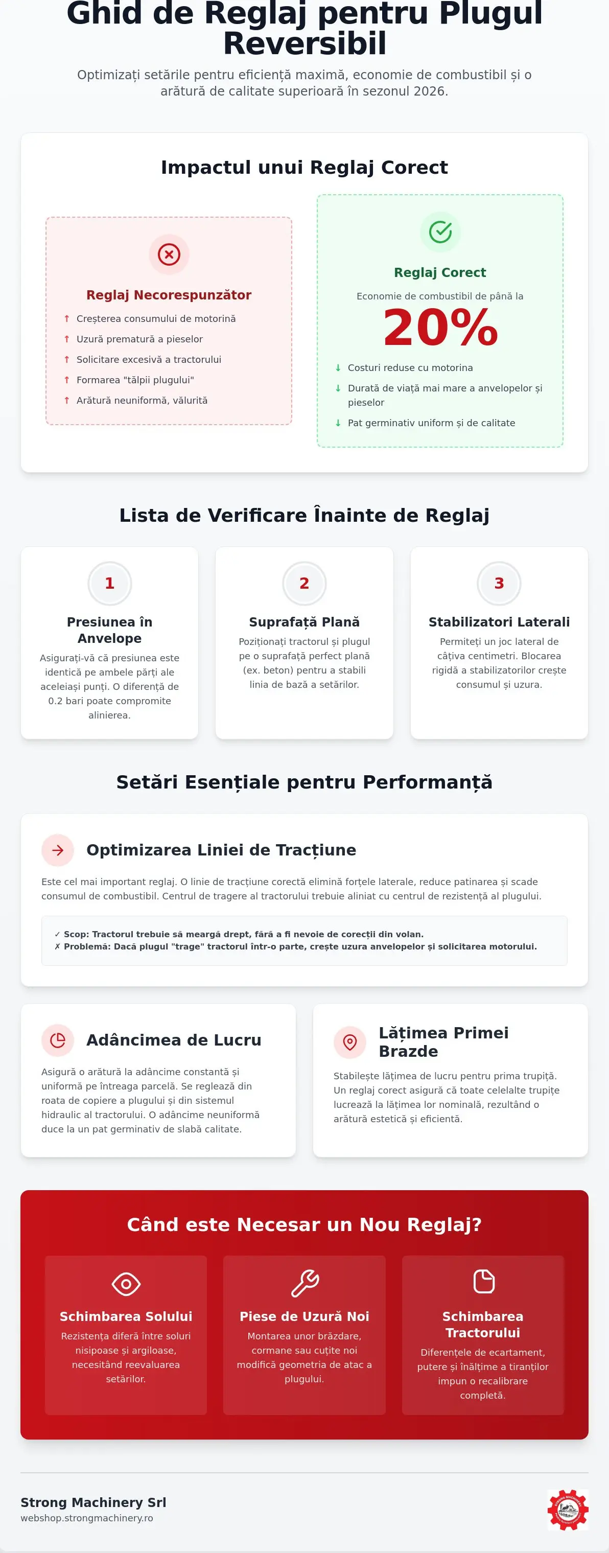 Ghid Complet: Reglaj Plug Reversibil pentru o Arătură de Precizie în 2026