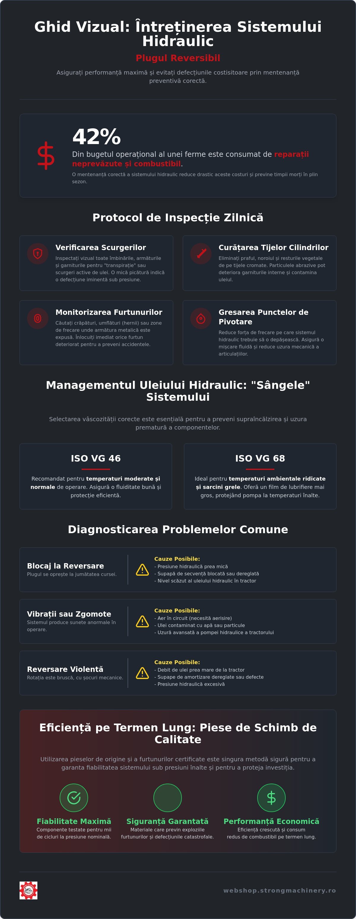 Întreținerea sistemului hidraulic la plugul reversibil: Ghid tehnic pentru 2026