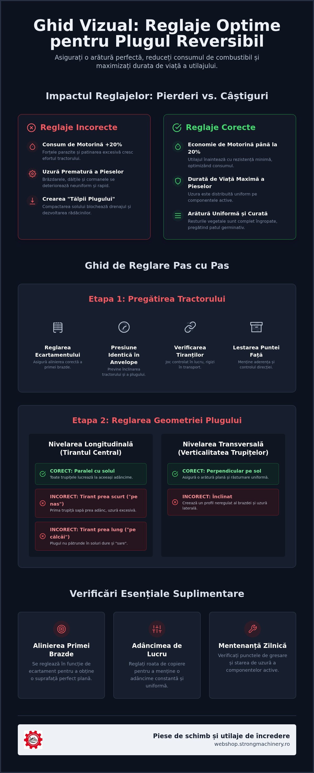 Reglaje Plug Reversibil: Ghid Tehnic pentru o Arătură Perfectă în 2026