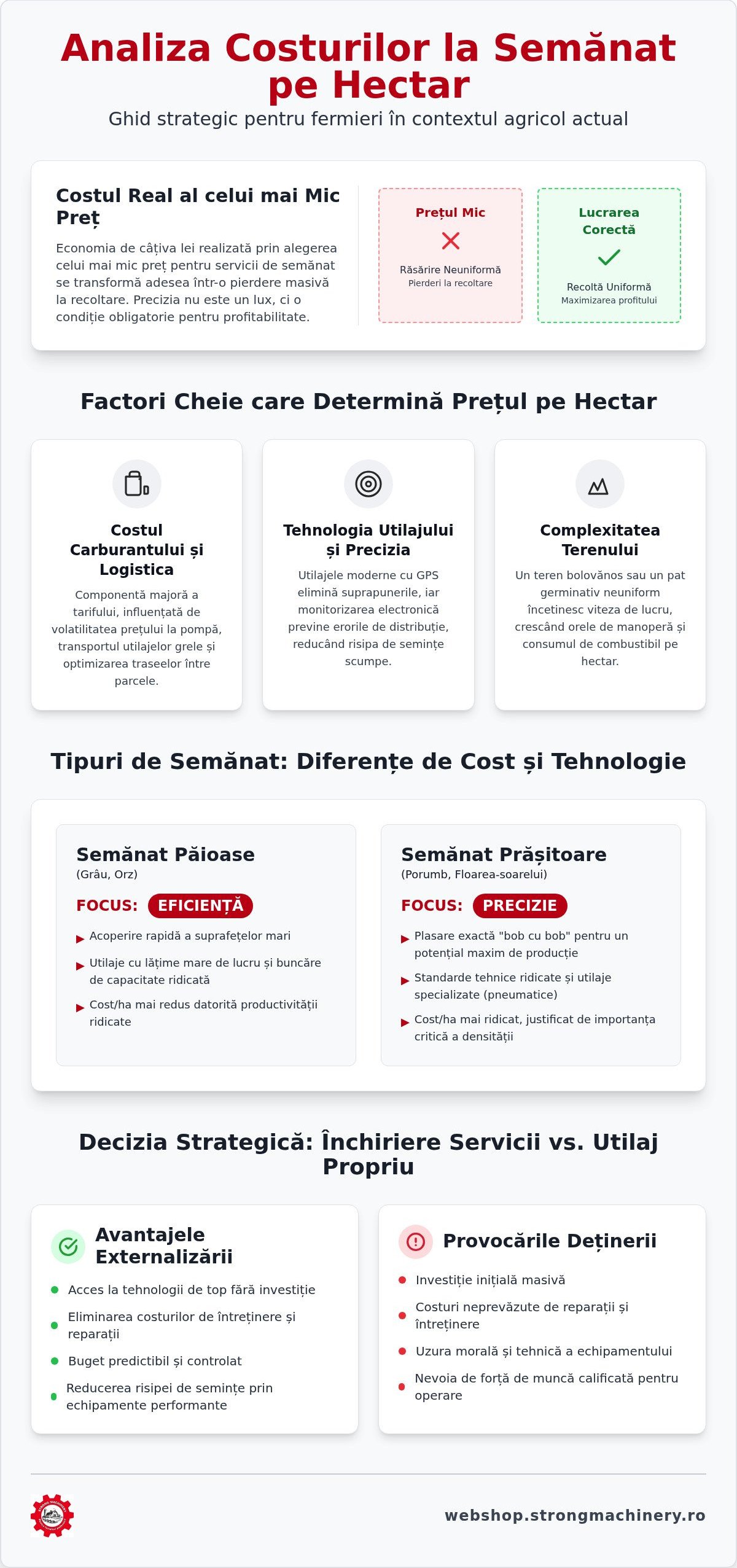 Preț servicii semănat hectar în 2026: Ghid complet pentru fermieri