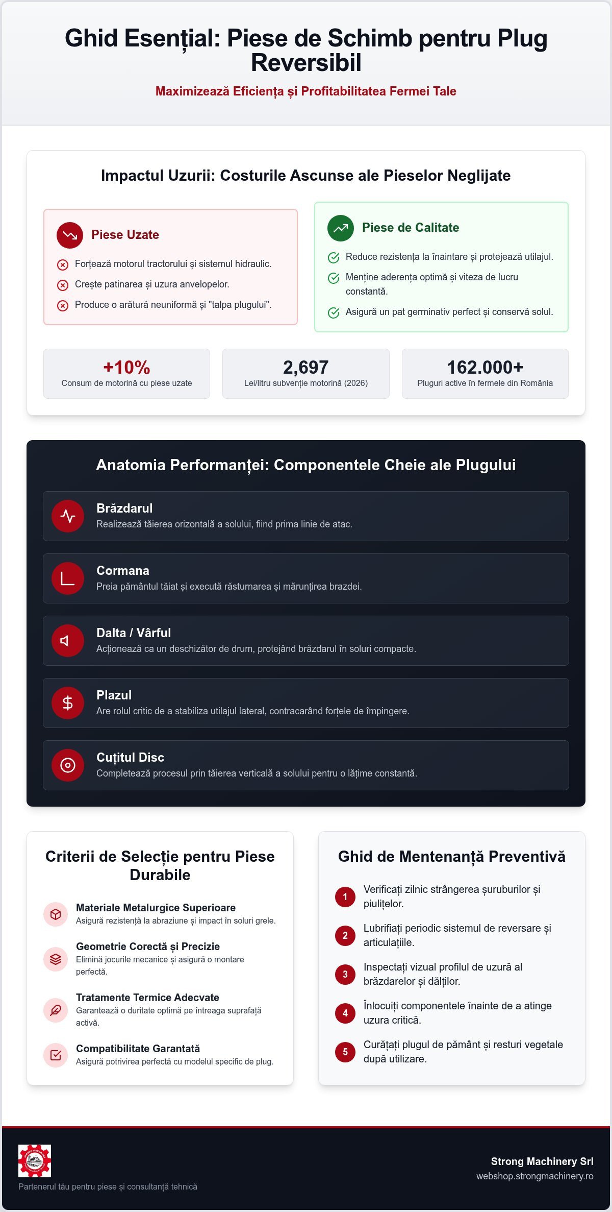 Piese de schimb plug reversibil: Ghid complet pentru mentenanță și eficiență în 2026