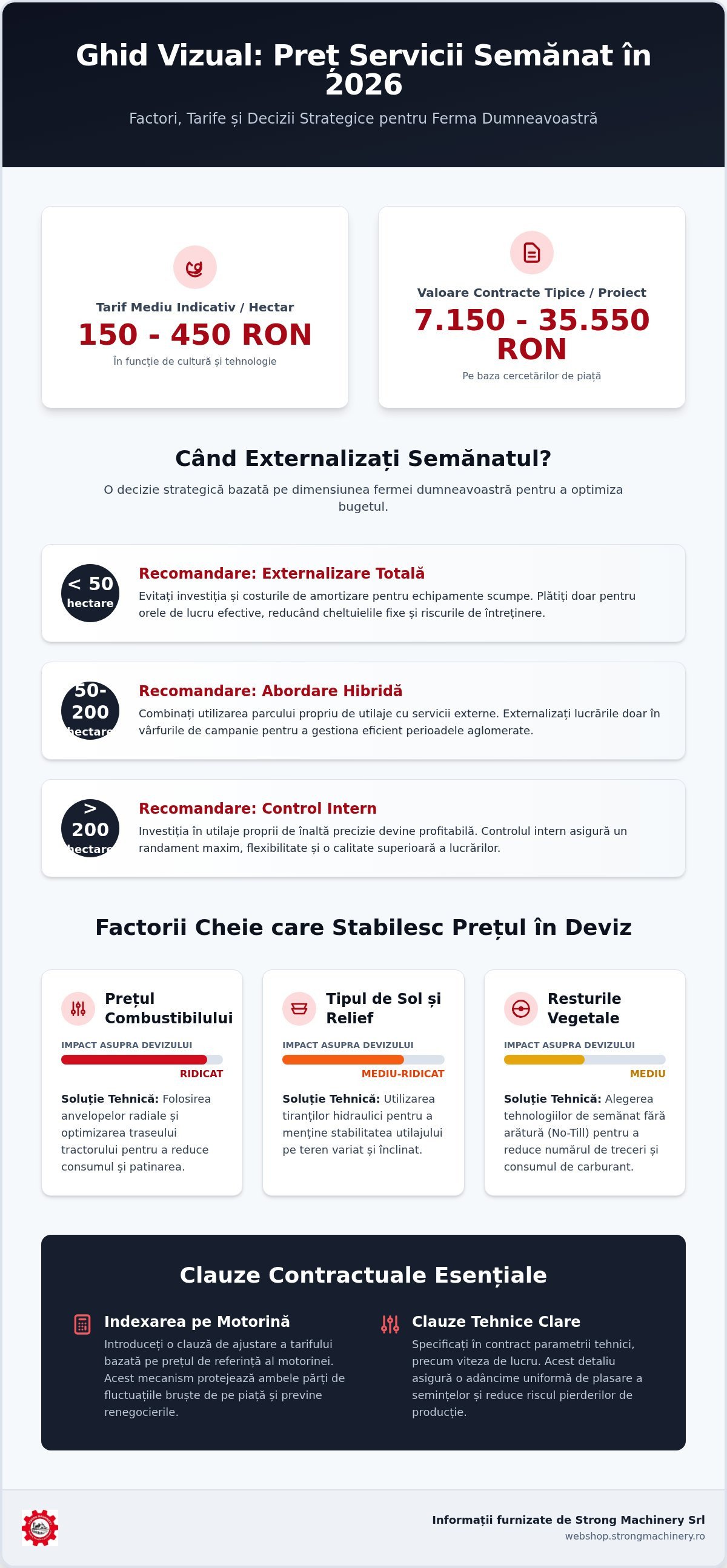Servicii de semanat pret: Analiza costurilor de operare in 2026