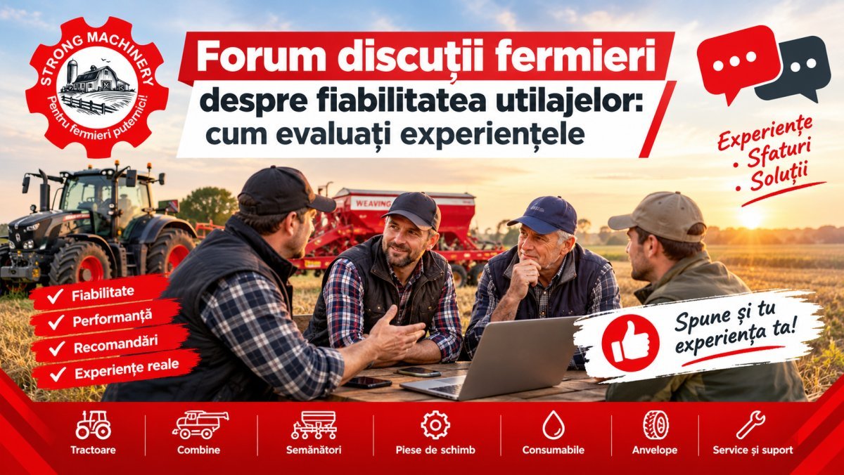 Forum discuții fermieri despre fiabilitatea utilajelor: cum evaluați experiențele