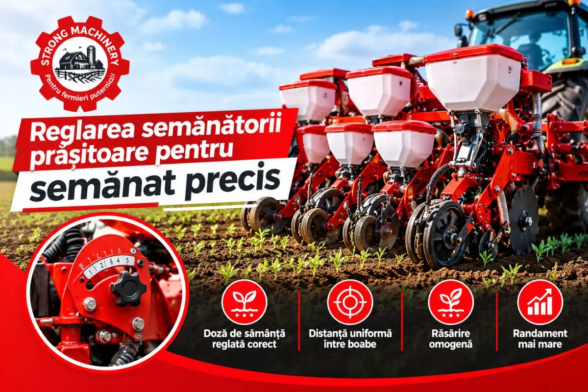 Reglarea semănătorii prășitoare pentru semănat precis